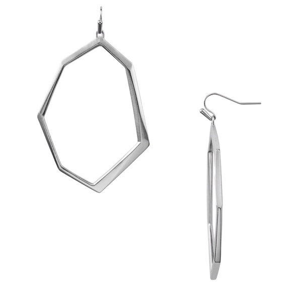 Kendra Scott • Lindsey Hoop Earrings • Rhodium Tone French Wire - Picture 2 of 4